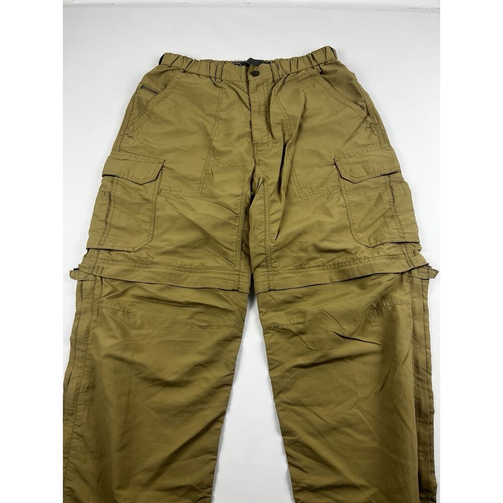 REI Co-op Pants Mens 34x32 Convertible Cargo Hiking Khaki Nylon Zip Off Legs Tan